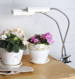 Фитосветильник свет 2 лампы 50Вт д/рассады и растений Урожайная сотка на прищепке и с таймером