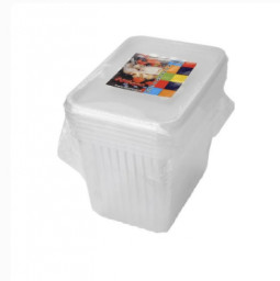 Контейнер с крышкой одноразовый прямоугольный 179х132х126 мм 2 л 5 шт