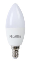 Лампа светодиодная LL-R-C37-6W-230-4K-E14 (свеча, 6Вт, нейтр., Е14) Ресанта