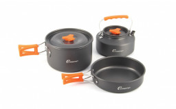 Набор кемпинговой посуды СЛЕДОПЫТ - Optimum на 3 персоны анодированный алюминий в чехле