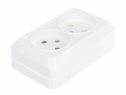 Розетка UNIVersal Олимп 2-местная без заземления белый О0102