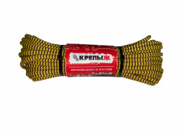 Шнур полипропиленовый плетеный 8 мм. 8 пр. 20 м КРЕПЫЖ