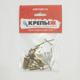 Шуруп 3,5*30 универсальный желтопассированный КРЕПЫЖ (50 шт)