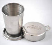 Стакан походный изотермический СЛЕДОПЫТ 150 мл, в кожаной тубе