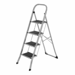 Стремянка стальная 4 ступени широкие 20х30 см с полимерным покрытием СИБРТЕХ